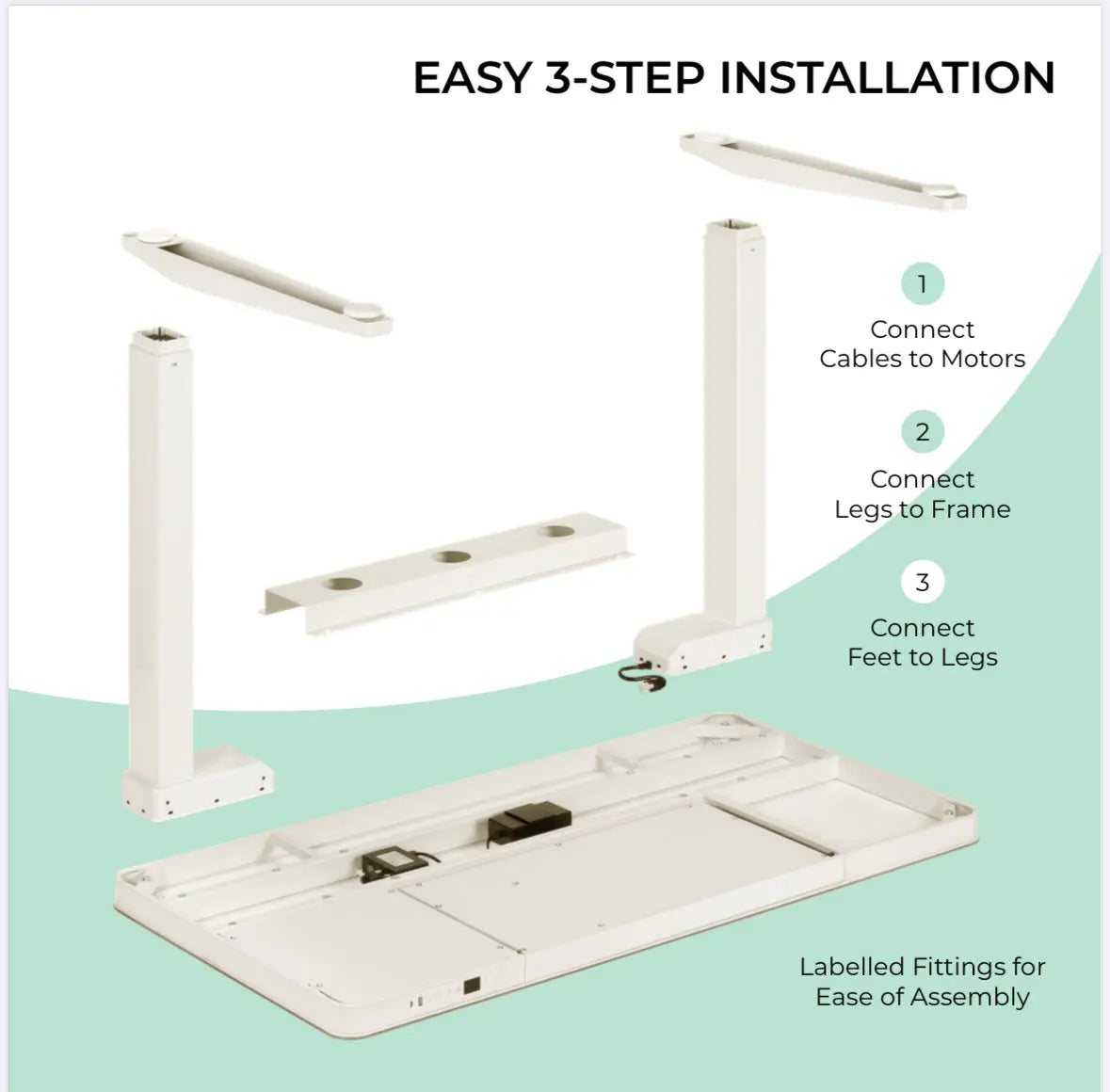E-Max Electric Height Adjustable Desk White (Glass Top) – Purus Life Purus Life