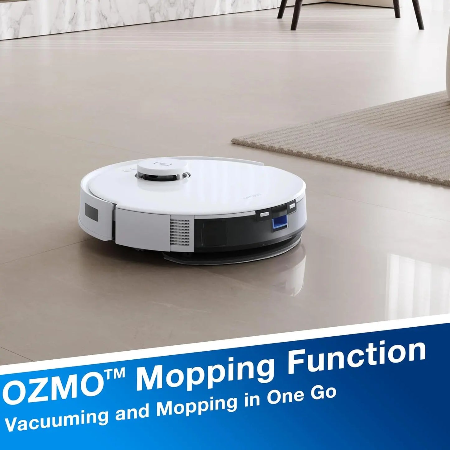 Aspirateur robot ECOVACS DEEBOT N20 avec fonction lavage, 8 000 Pa, autonomie de 300 min, système anti-enchevêtrement