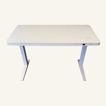 E-Max Electric Height Adjustable Desk White (Glass Top) – Purus Life Purus Life