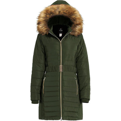 Wantdo Women's Long Winter Puffer Coat Waterproof Jackets Army Green