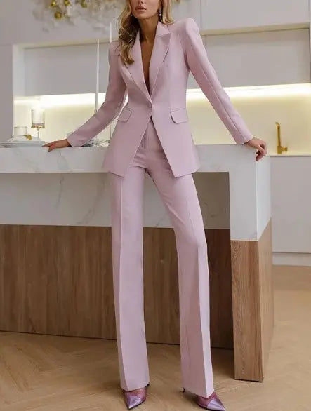 Carmine Pink Formal And Fashionable 2-Piece Suit Michan Direct