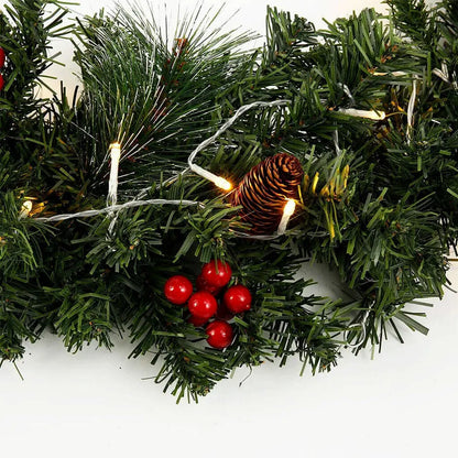 12FT Christmas Garland With Lights Door Wreath Xmas Fireplace Stairs DIY Decor elte26 Limited