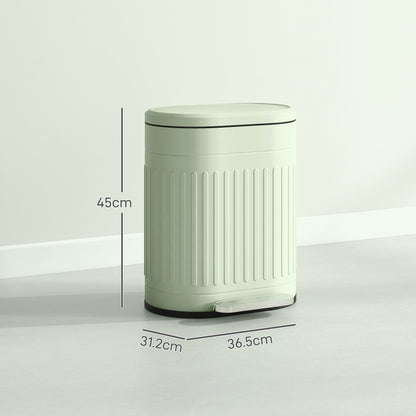 HOMCOM 20L Pedal Bin, Metal Kitchen Bin with Soft-close Lid