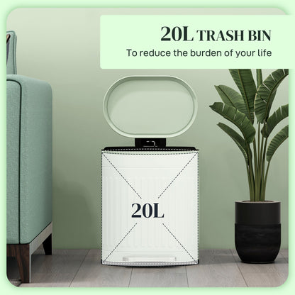 HOMCOM 20L Pedal Bin, Metal Kitchen Bin with Soft-close Lid