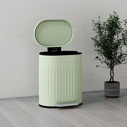 HOMCOM 20L Pedal Bin, Metal Kitchen Bin with Soft-close Lid