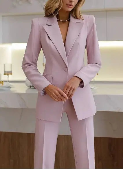 Carmine Pink Formal And Fashionable 2-Piece Suit Michan Direct