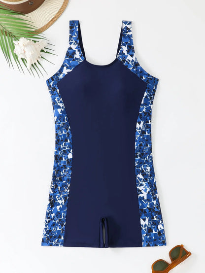 Women's Fashion Personalized One-piece Boxer Swimsuit Michan Direct
