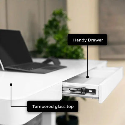 Smart Electric Height Adjustable Desk White (Glass Top) – Purus Life Purus Life