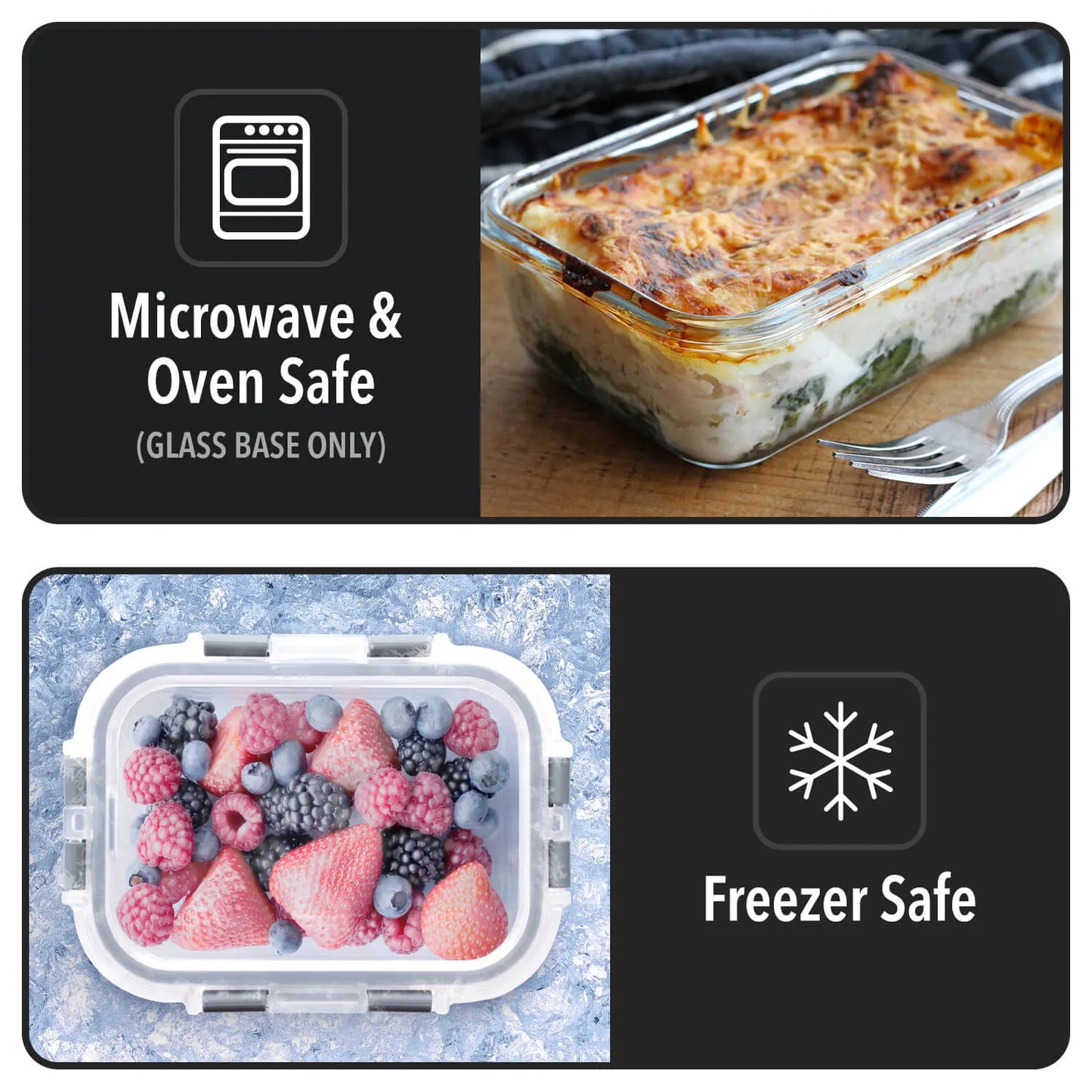 Glass Meal Prep Containers – Freezer & Oven Safe | 10 Pack