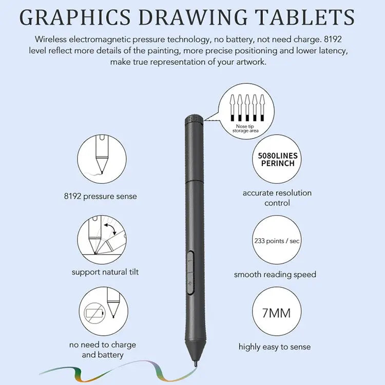 10Moons T503 Drawing Tablet Can Be Connected to mobile Phone Tablet with 8192 Passive Pen Mira Sales