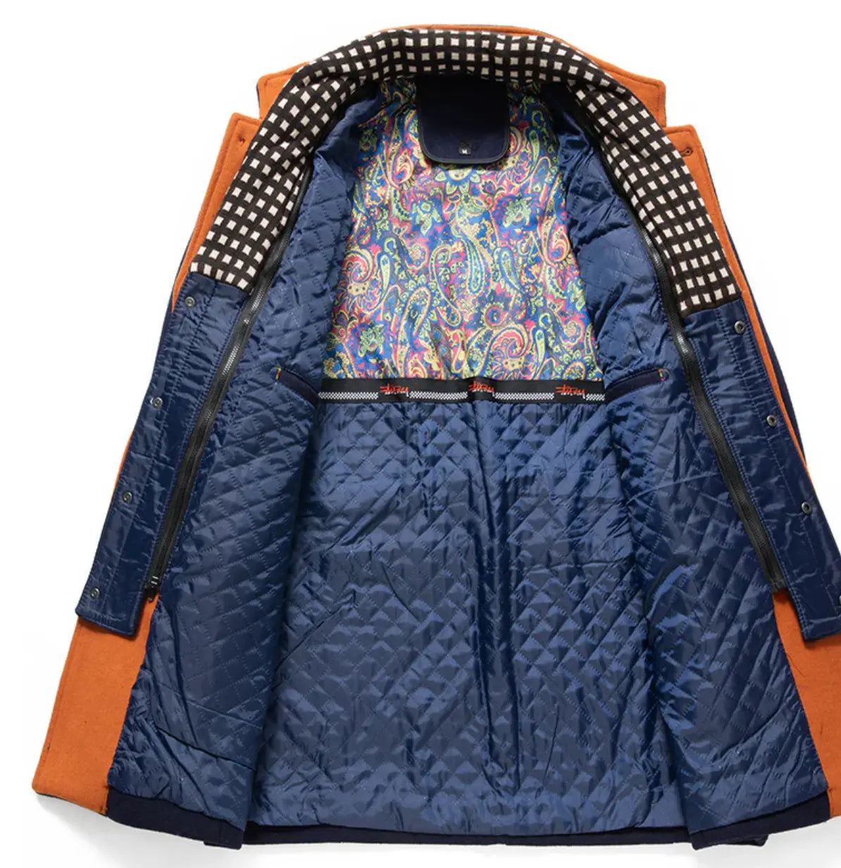 Manteau d'hiver homme en laine épaisse à col montant avec écharpe, bleu marine, taille M, Biutimarden