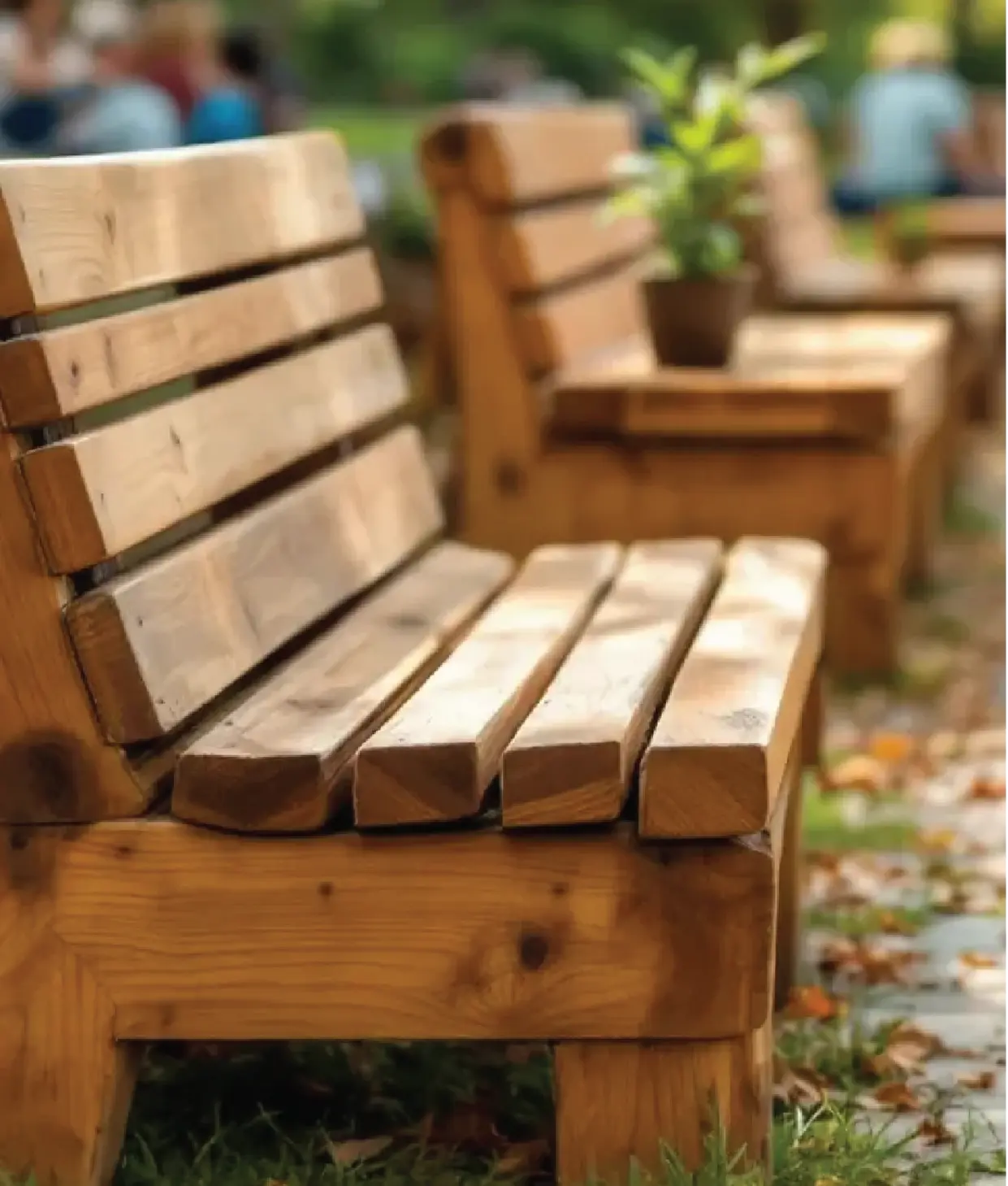 Wooden Memorial Oak Chunky Rustic Bench Red Robin Gifts
