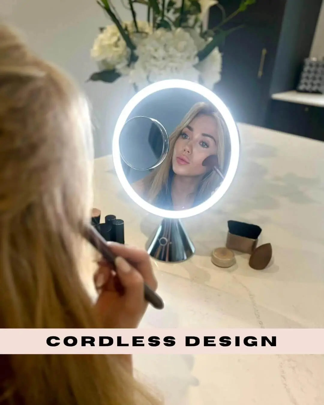 LumiGlam Pro Cosmetic Vanity Mirror in Chrome hollywood mirrors