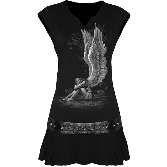 ENSLAVED ANGEL - Stud Waist Mini Dress Black Spiral Direct