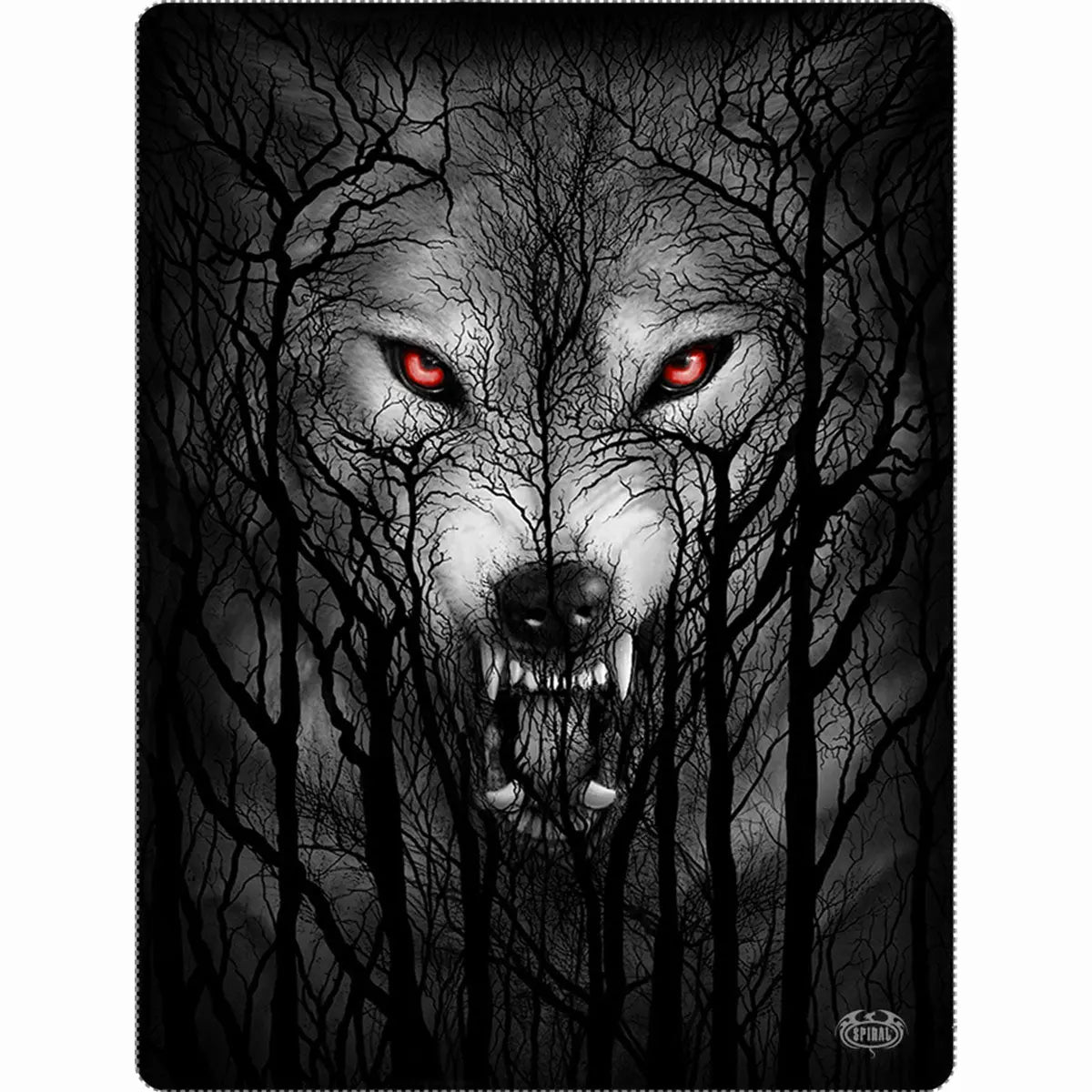 FOREST WOLF - Fleece Blanket with Double Sided Print Spiral Direct