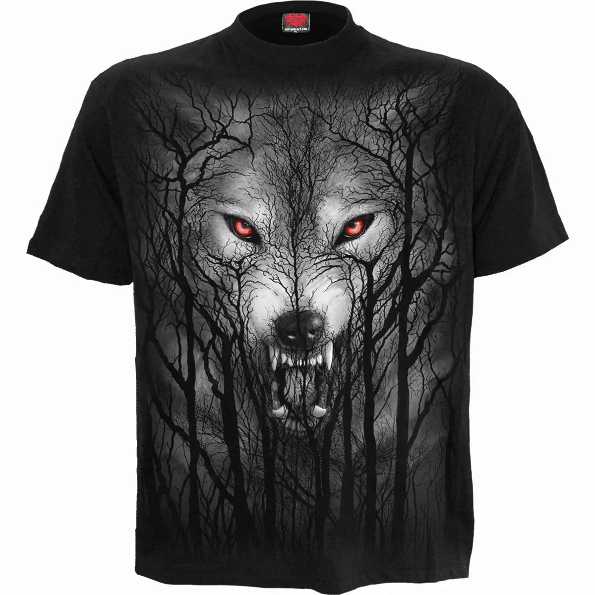 FOREST WOLF - T-Shirt Black Spiral Direct