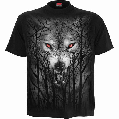 FOREST WOLF - T-Shirt Black Spiral Direct
