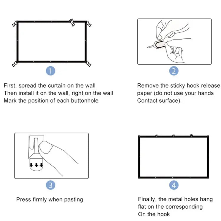 Folding Milk Silk Polyester Projector Film Curtain, 60 inch (16:9) Projection Area: 133 x 75cm, 60 inch (4:3) Projection Area: 120 x 90cm, 72 inch (16:9) Projection Area: 159 x 90cm, 72 inch (4:3) Projection Area: 146 x 110cm                           ... Mira Sales