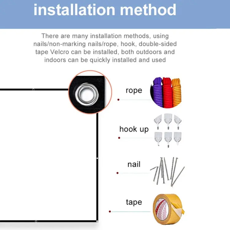 Folding Milk Silk Polyester Projector Film Curtain, 60 inch (16:9) Projection Area: 133 x 75cm, 60 inch (4:3) Projection Area: 120 x 90cm, 72 inch (16:9) Projection Area: 159 x 90cm, 72 inch (4:3) Projection Area: 146 x 110cm                           ... Mira Sales