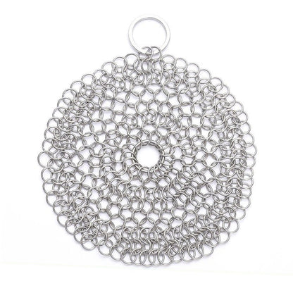 Stainless Steel Round Iron Cleaner Pot Brush Scrubber Home Cookware Kitchen Cleaning Tool, Size:6 x 6 inch