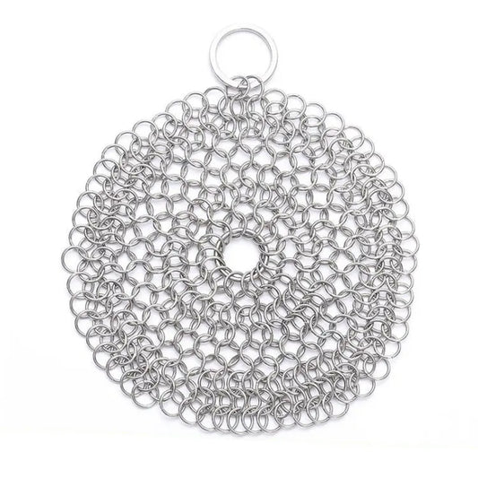 Stainless Steel Round Iron Cleaner Pot Brush Scrubber Home Cookware Kitchen Cleaning Tool, Size:6 x 6 inch Great Deal Offers