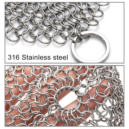 Stainless Steel Round Iron Cleaner Pot Brush Scrubber Home Cookware Kitchen Cleaning Tool, Size:6 x 6 inch