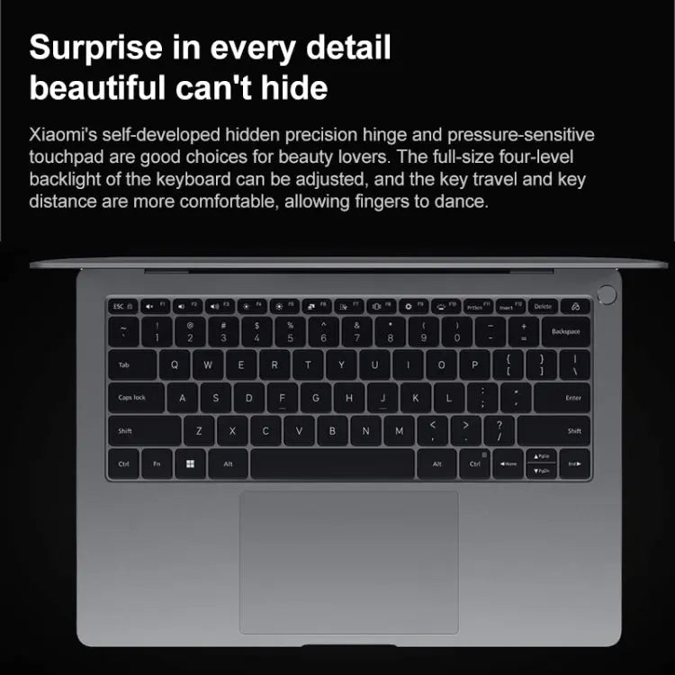Xiaomi Book Pro 14 inch Laptop, 16GB+512GB, Windows 11 Home Chinese Version, AMD Ryzen 7 6800H Octa Core(Grey) Vitrax