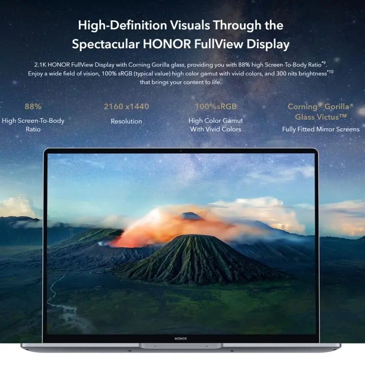 HONOR MagicBook 14 2022 Laptop, 16GB+512GB, 14 inch Windows 11 Home Chinese Version, Intel 12th Gen Core i5-12500H MX550 Discrete Graphics(Grey) Vitrax