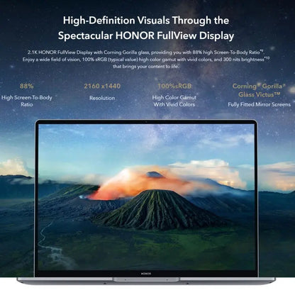 HONOR MagicBook 14 2022 Laptop, 16GB+512GB, 14 inch Windows 11 Home Chinese Version, Intel 12th Gen Core i5-12500H MX550 Discrete Graphics(Grey) Vitrax