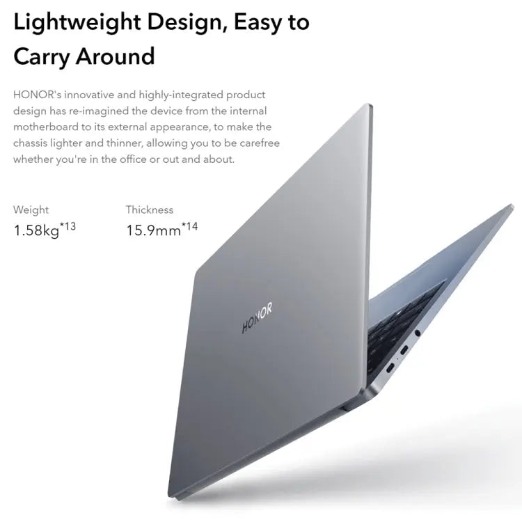 HONOR MagicBook 14 2022 Laptop, 16GB+512GB, 14 inch Windows 11 Home Chinese Version, Intel 12th Gen Core i5-12500H MX550 Discrete Graphics(Grey) Vitrax