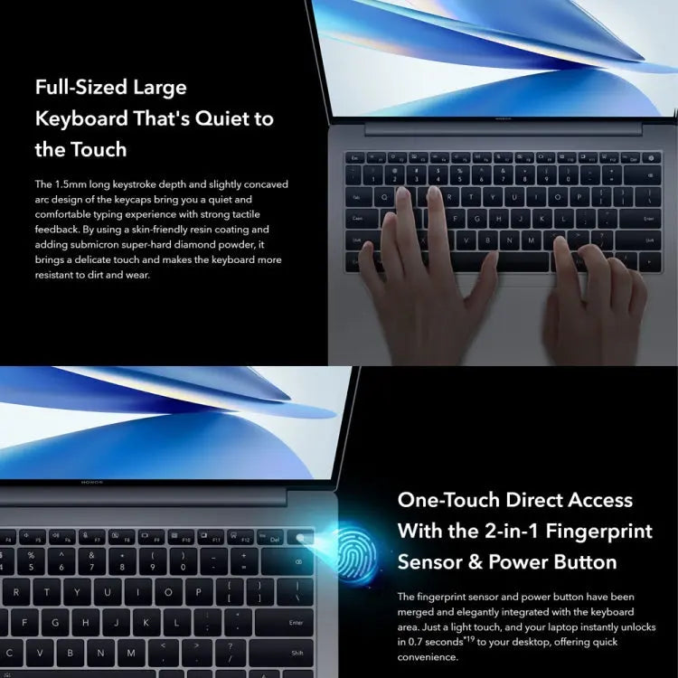 HONOR MagicBook 14 2022 Laptop, 16GB+512GB, 14 inch Windows 11 Home Chinese Version, Intel 12th Gen Core i5-12500H MX550 Discrete Graphics(Grey) Vitrax