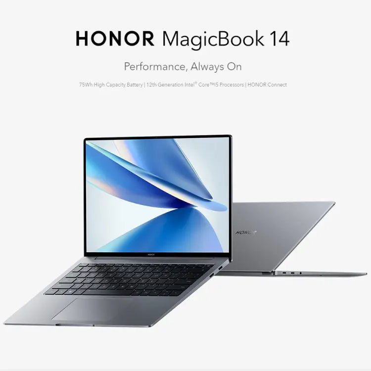HONOR MagicBook 14 2022 Laptop, 16GB+512GB, 14 inch Windows 11 Home Chinese Version, Intel 12th Gen Core i5-12500H MX550 Discrete Graphics(Grey) Vitrax