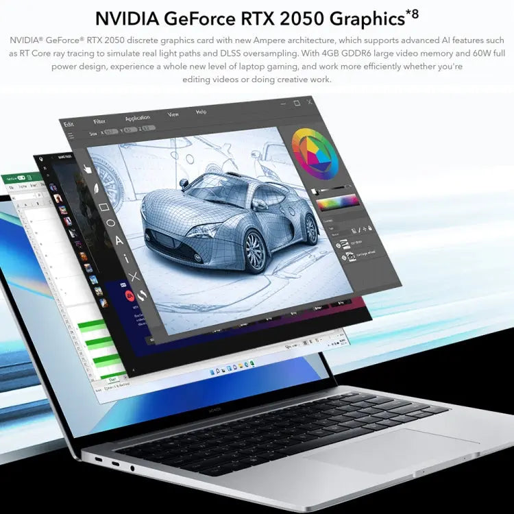 HONOR MagicBook 14 2022 Laptop, 16GB+512GB, 14 inch Windows 11 Home Chinese Version, Intel 12th Gen Core i5-12500H RTX2050 Discrete Graphics(Grey) Vitrax