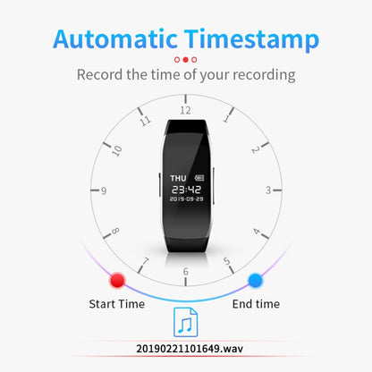 JNN C5 HD Noise Reduction Smart Recording Electronic Bracelet, Capacity:64GB