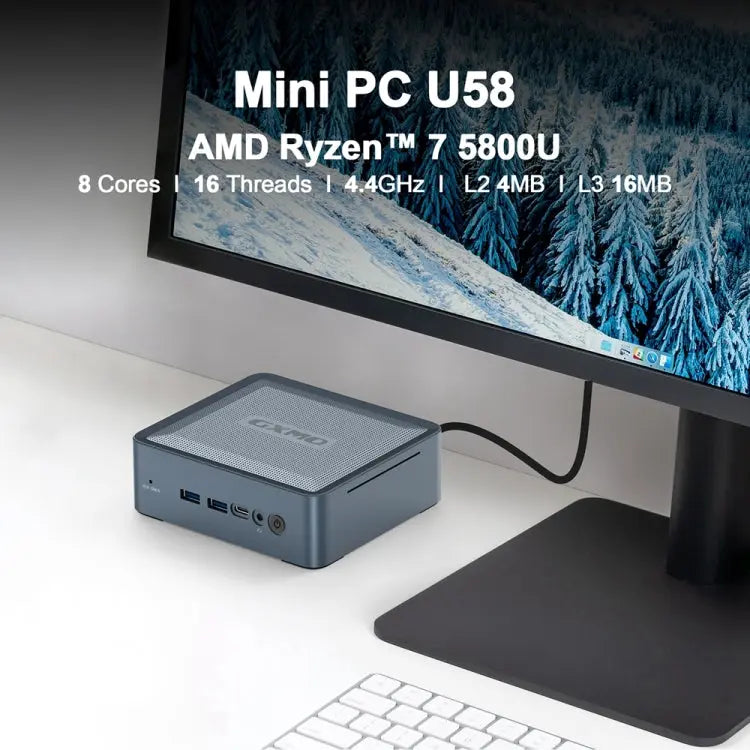 GXMO U58 Windows 11 AMD Ryzen 7-5825U 8 Core Processor Mini Computer, Specification:Without RAM & SSD Vitrax