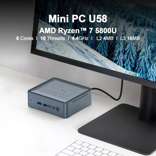 GXMO U58 Windows 11 AMD Ryzen 7-5825U 8 Core Processor Mini Computer, Specification:Without RAM & SSD Vitrax