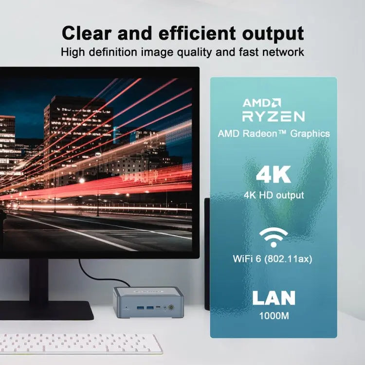 GXMO U58 Windows 11 AMD Ryzen 7-5825U 8 Core Processor Mini Computer, Specification:Without RAM & SSD Vitrax