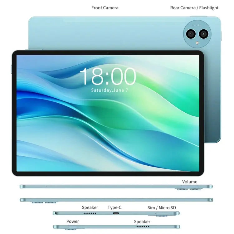 Teclast P50 Tablet PC 11 inch, 6GB+128GB,  Android 14 Unisoc T606 Octa Core, 4G LTE Dual SIM(Ice Blue) Vitrax