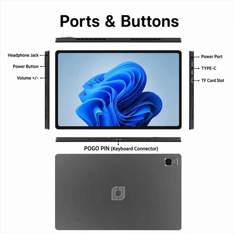 Jumper EZpad V12 Pro Tablet PC, 12GB+512GB, No Keyboard, 12 inch Windows 11 Home OS Intel N5095 Quad Core(EU Plug) Vitrax
