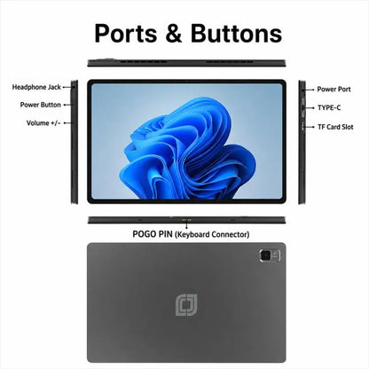 Jumper EZpad V12 Pro Tablet PC, 12GB+512GB, No Keyboard, 12 inch Windows 11 Home OS Intel N5095 Quad Core(EU Plug) Vitrax