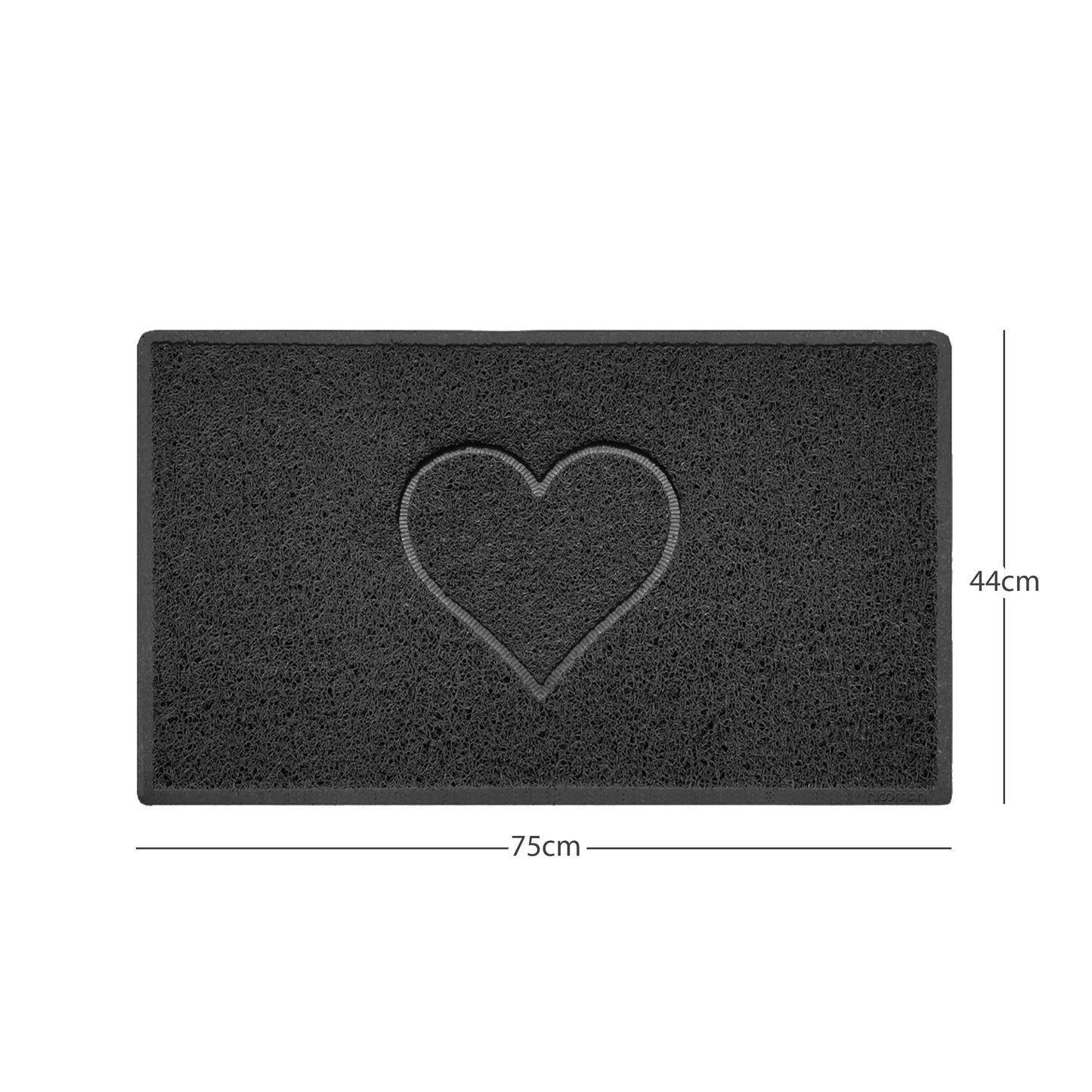 "Heart" Embossed Loofah Textured Spaghetti Door Mat Nicoman.co.uk