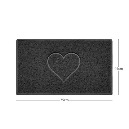 "Heart" Embossed Loofah Textured Spaghetti Door Mat Nicoman.co.uk