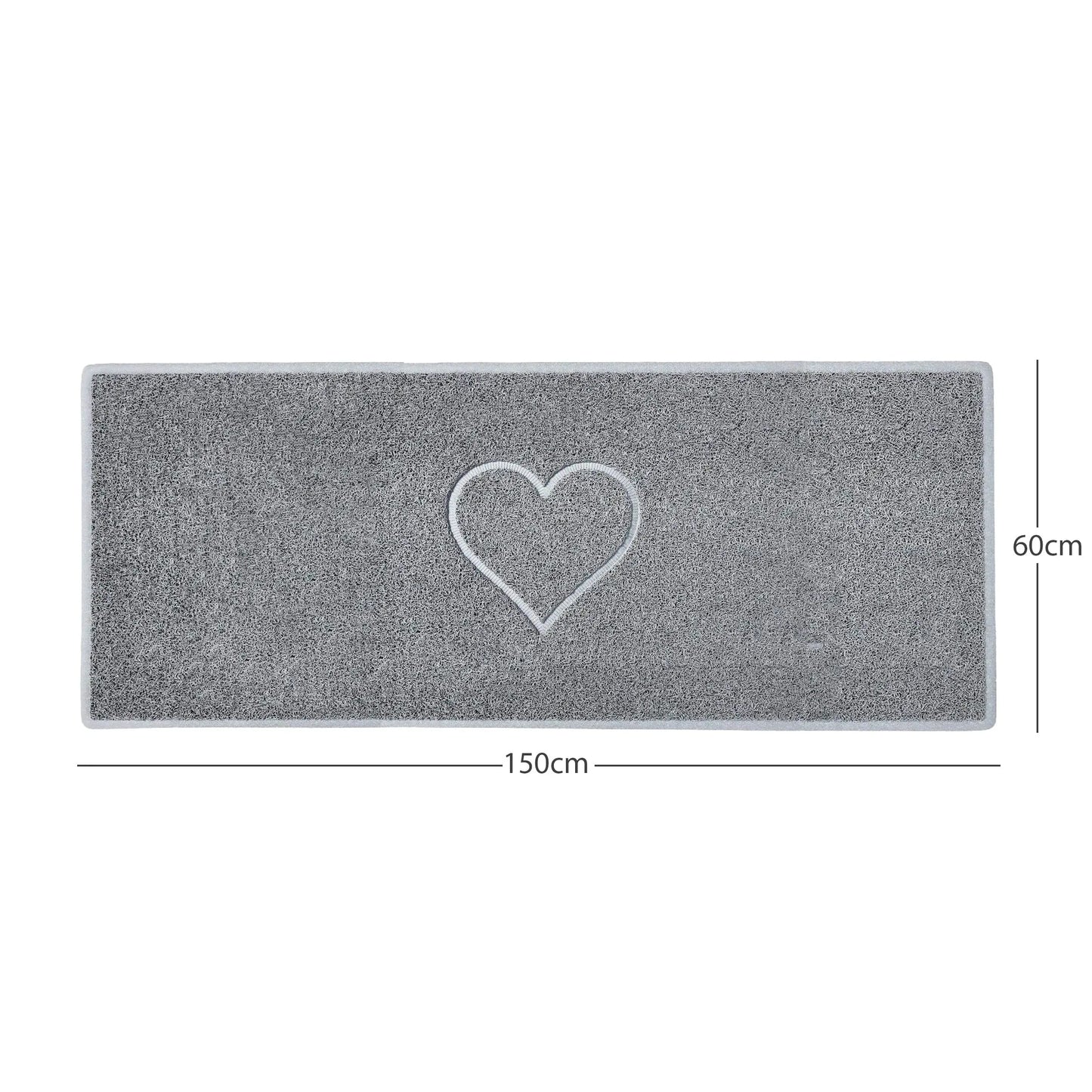 "Heart" Embossed Loofah Textured Spaghetti Door Mat Nicoman.co.uk