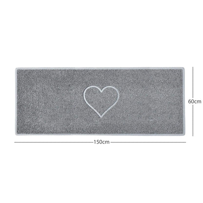 "Heart" Embossed Loofah Textured Spaghetti Door Mat Nicoman.co.uk