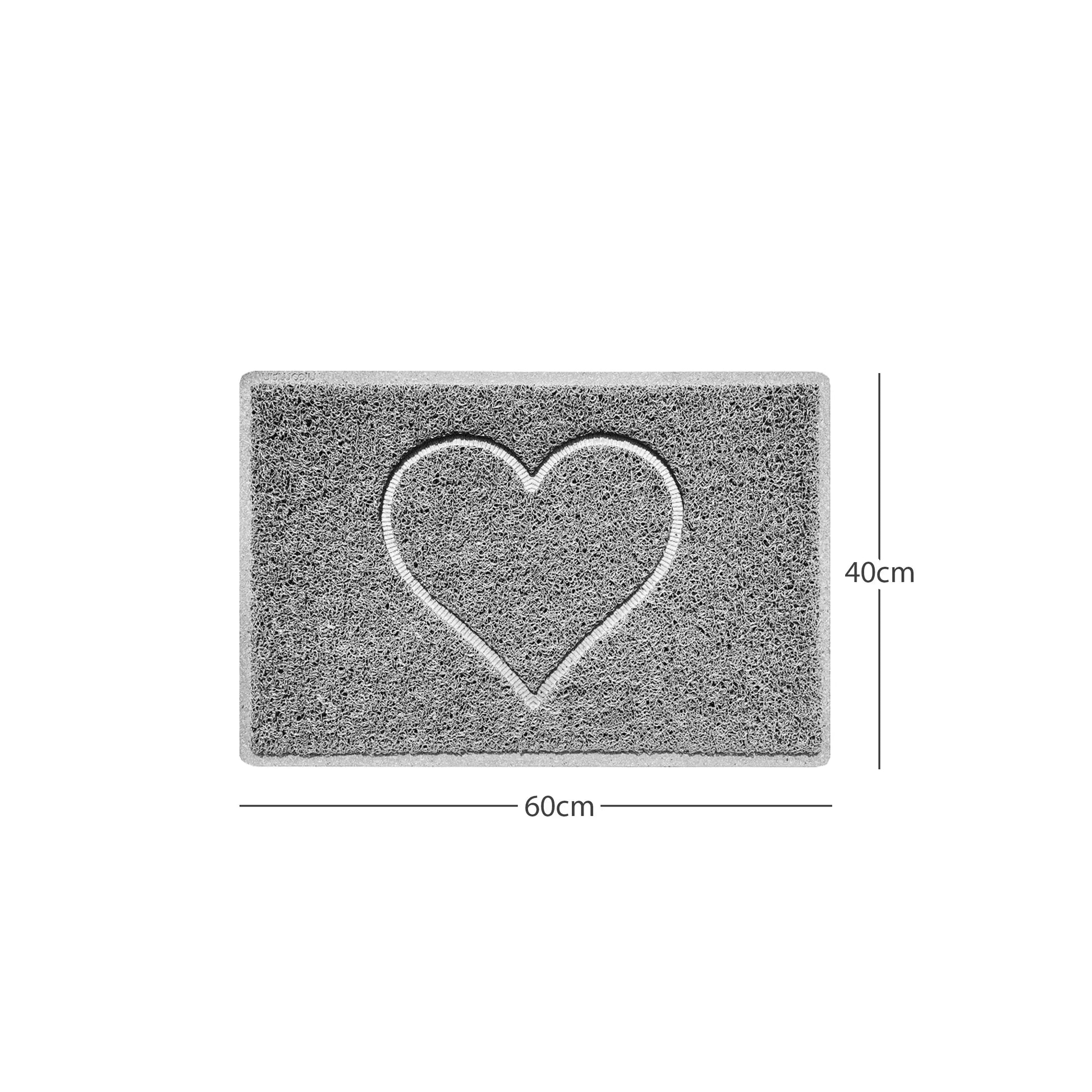 "Heart" Embossed Loofah Textured Spaghetti Door Mat Nicoman.co.uk