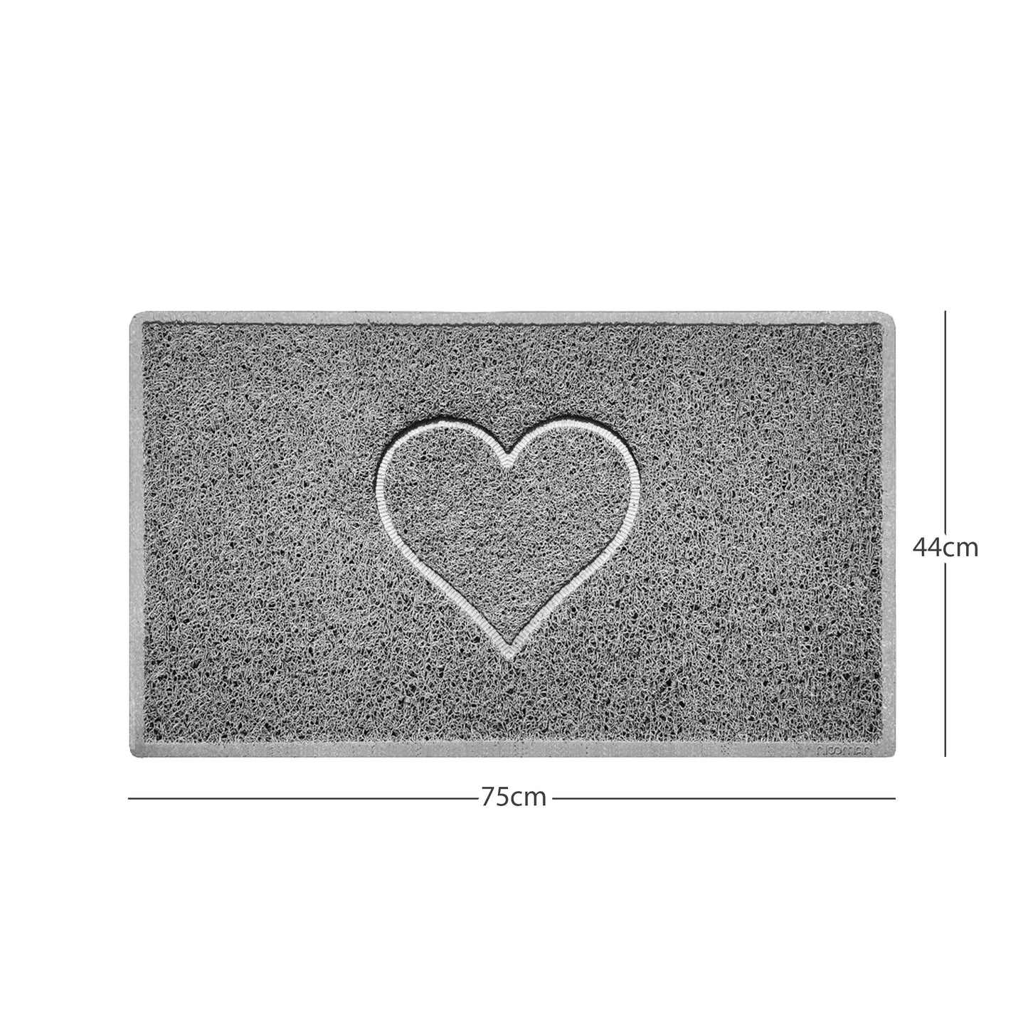 "Heart" Embossed Loofah Textured Spaghetti Door Mat Nicoman.co.uk