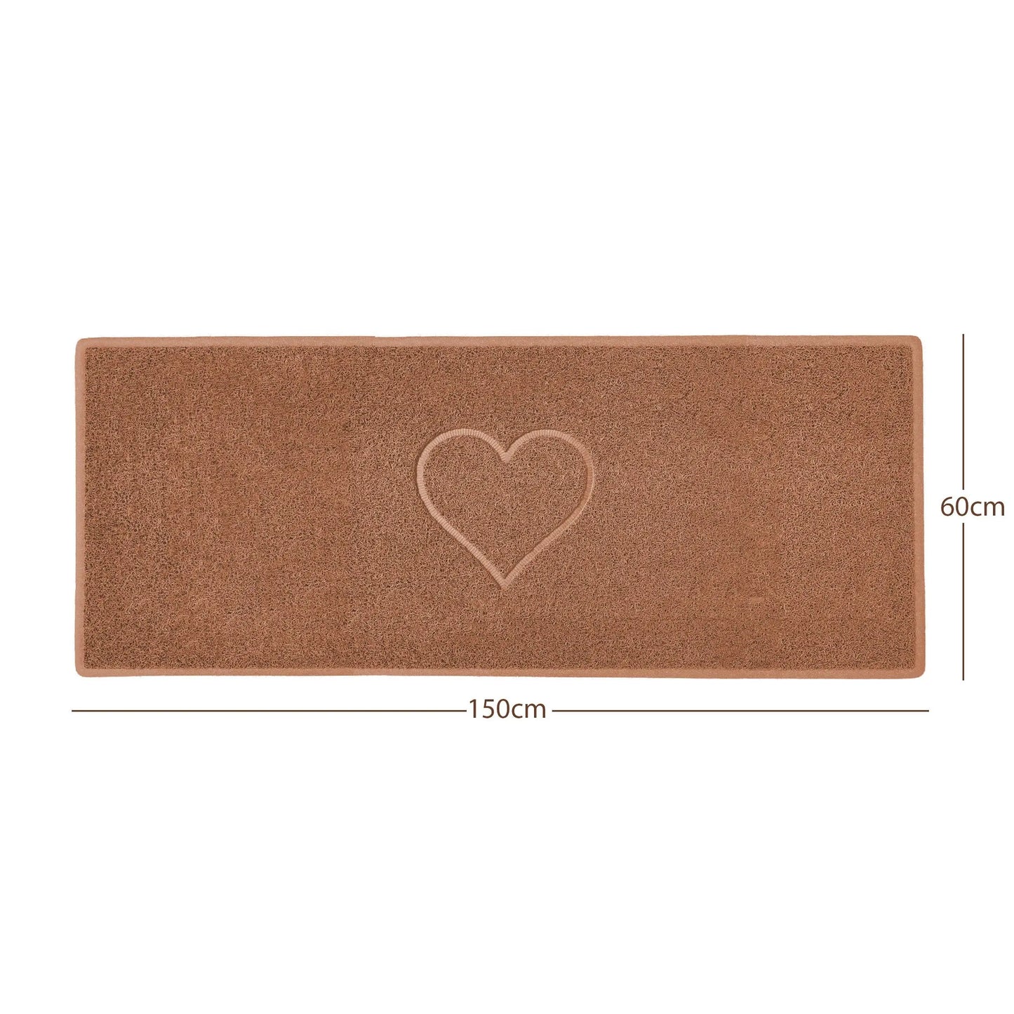 "Heart" Embossed Loofah Textured Spaghetti Door Mat Nicoman.co.uk