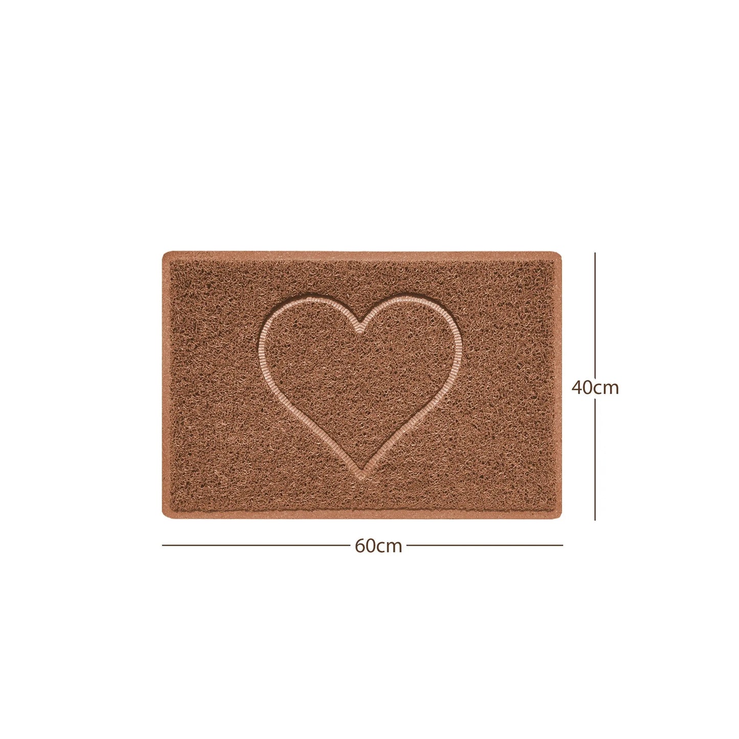 "Heart" Embossed Loofah Textured Spaghetti Door Mat Nicoman.co.uk