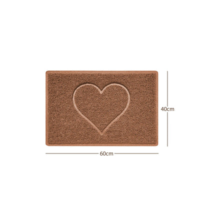 "Heart" Embossed Loofah Textured Spaghetti Door Mat Nicoman.co.uk