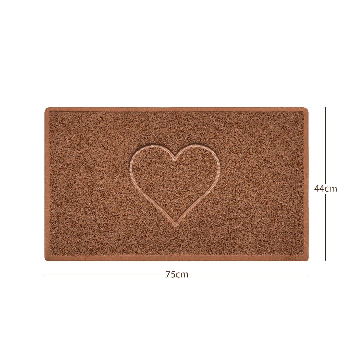 "Heart" Embossed Loofah Textured Spaghetti Door Mat Nicoman.co.uk